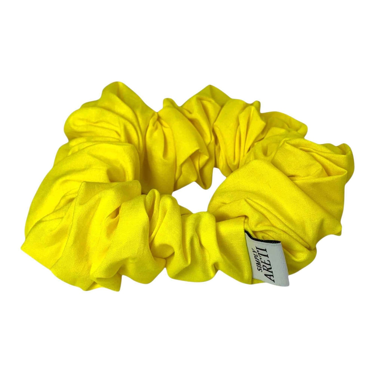 XL Yellow Handmade Crochet Scrunchie – Soft Hypoallergenic Hair Tie