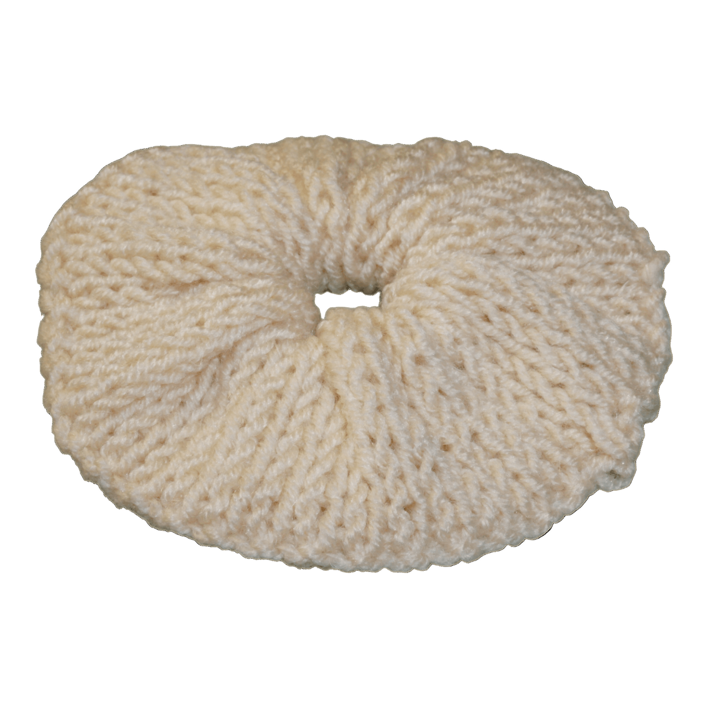 light beige crochet scrunchie