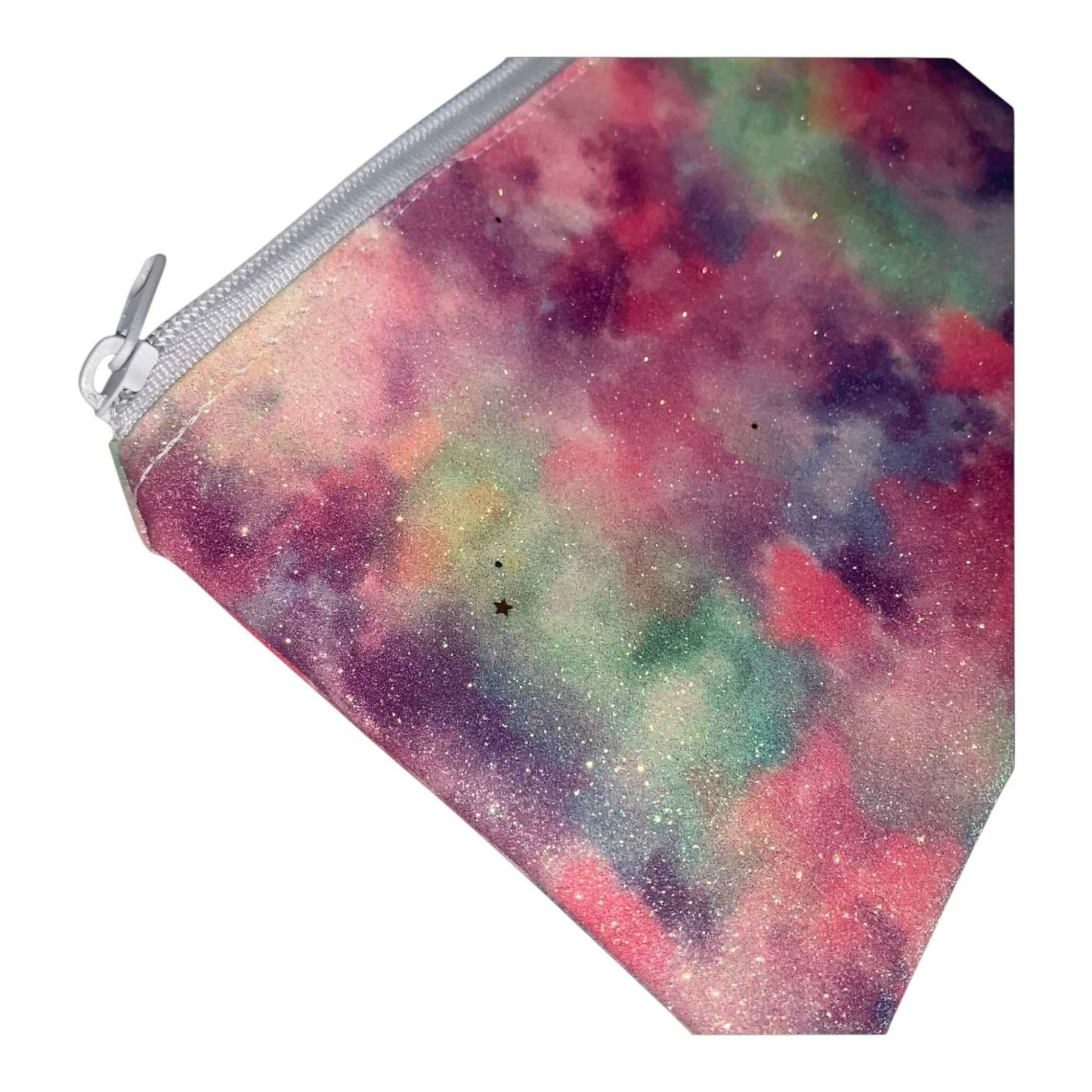 Sunset-Inspired White Glitter Clutch – Handmade Faux Leather Bag with Subtle Sparkle