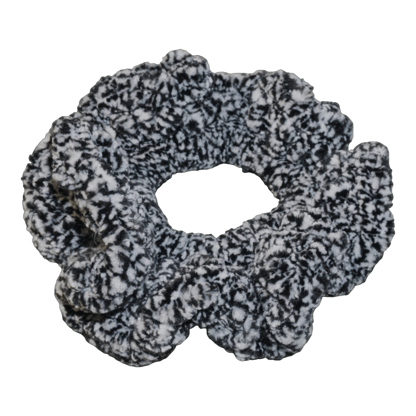 animal print zebra fluffy crochet scrunchie