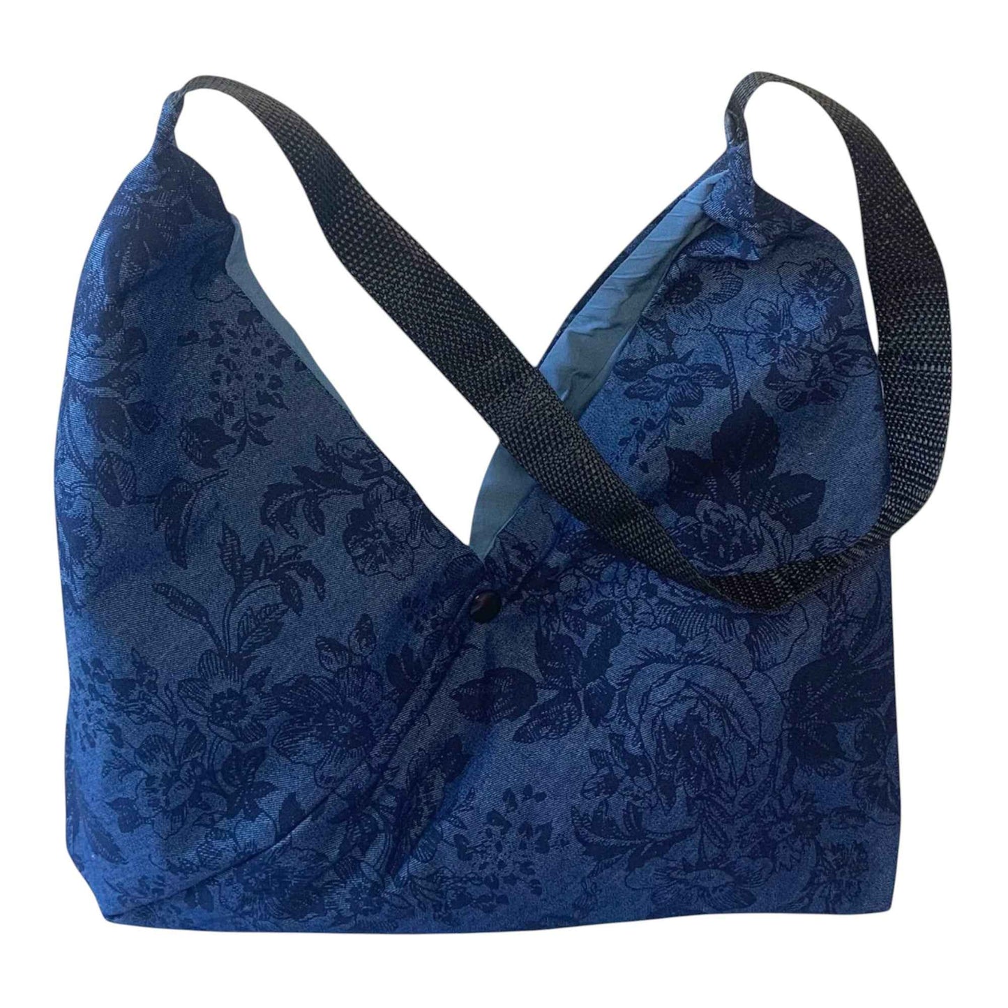 Origami Shoulder Bag – Black with Floral Print