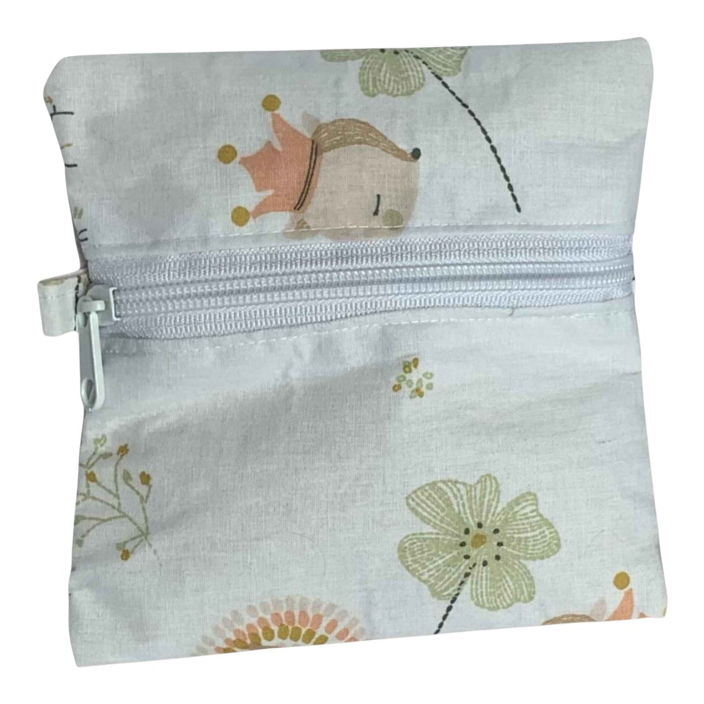 Pastel Woodland Animal Pouch – Handmade Zipper Bag for Kids & Nature Lovers