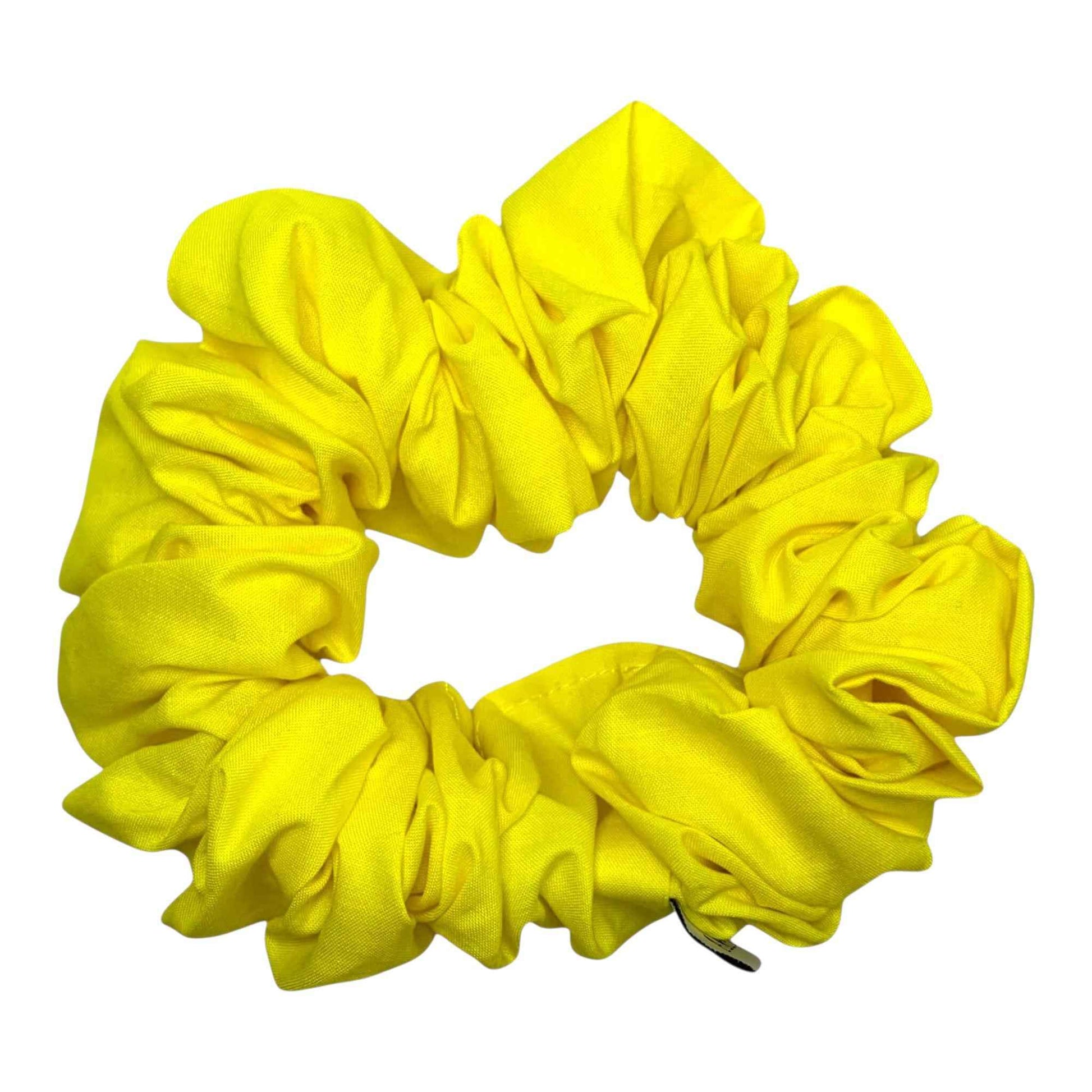XL Yellow Handmade Crochet Scrunchie – Soft Hypoallergenic Hair Tie