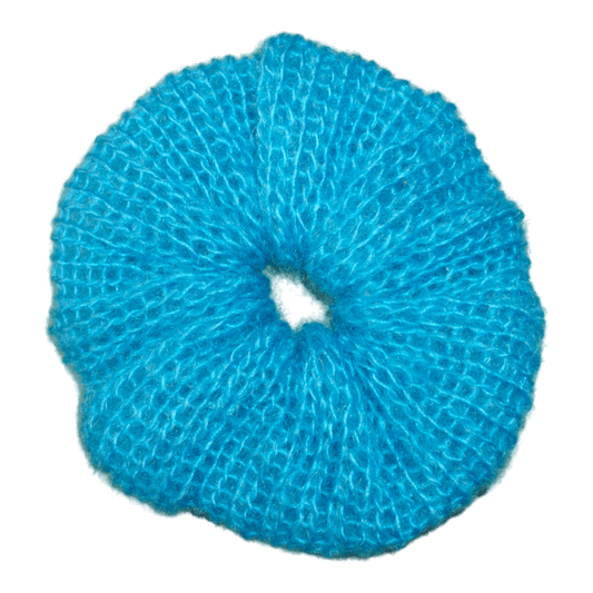 XL blue crochet scrunchie