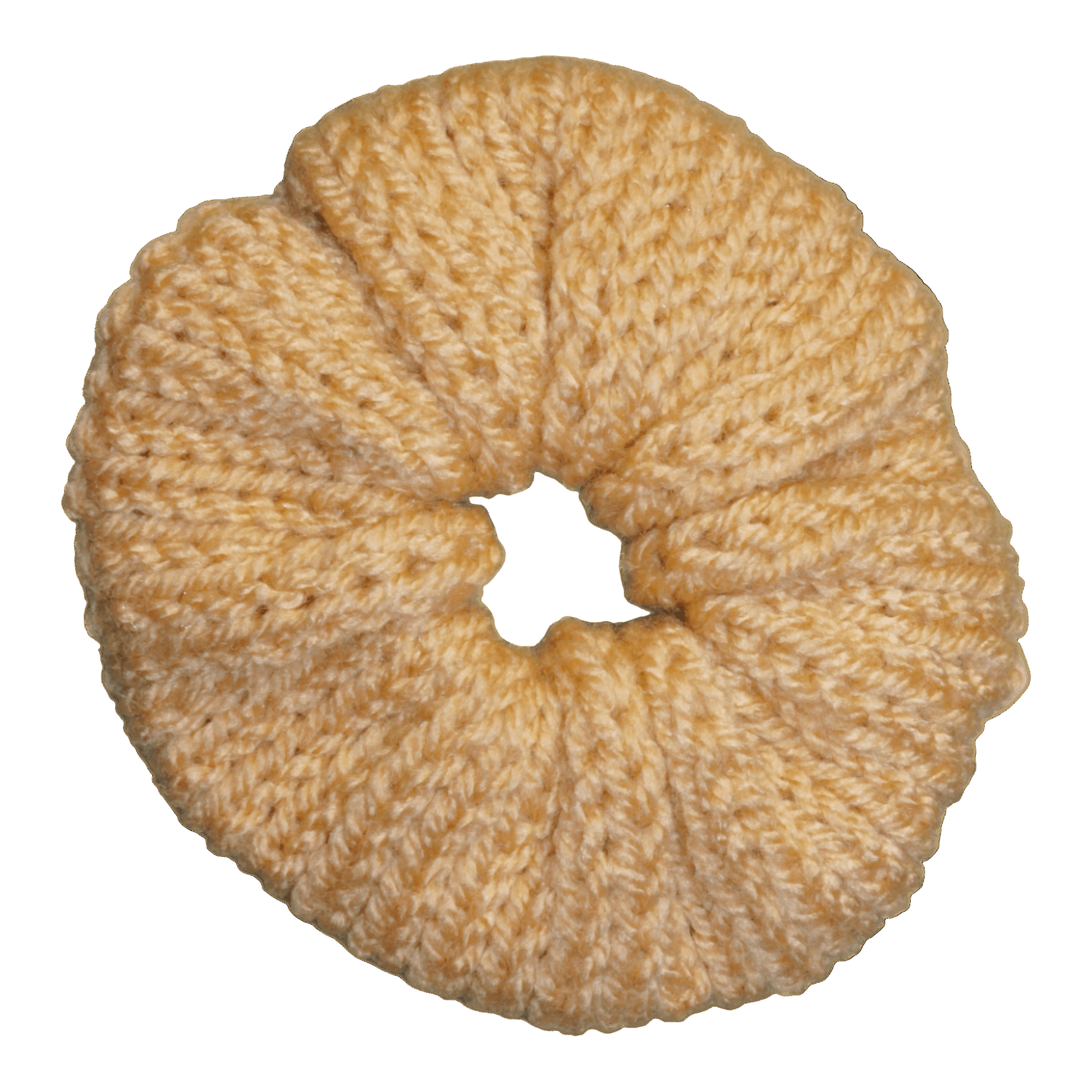 beige crochet scrunchie