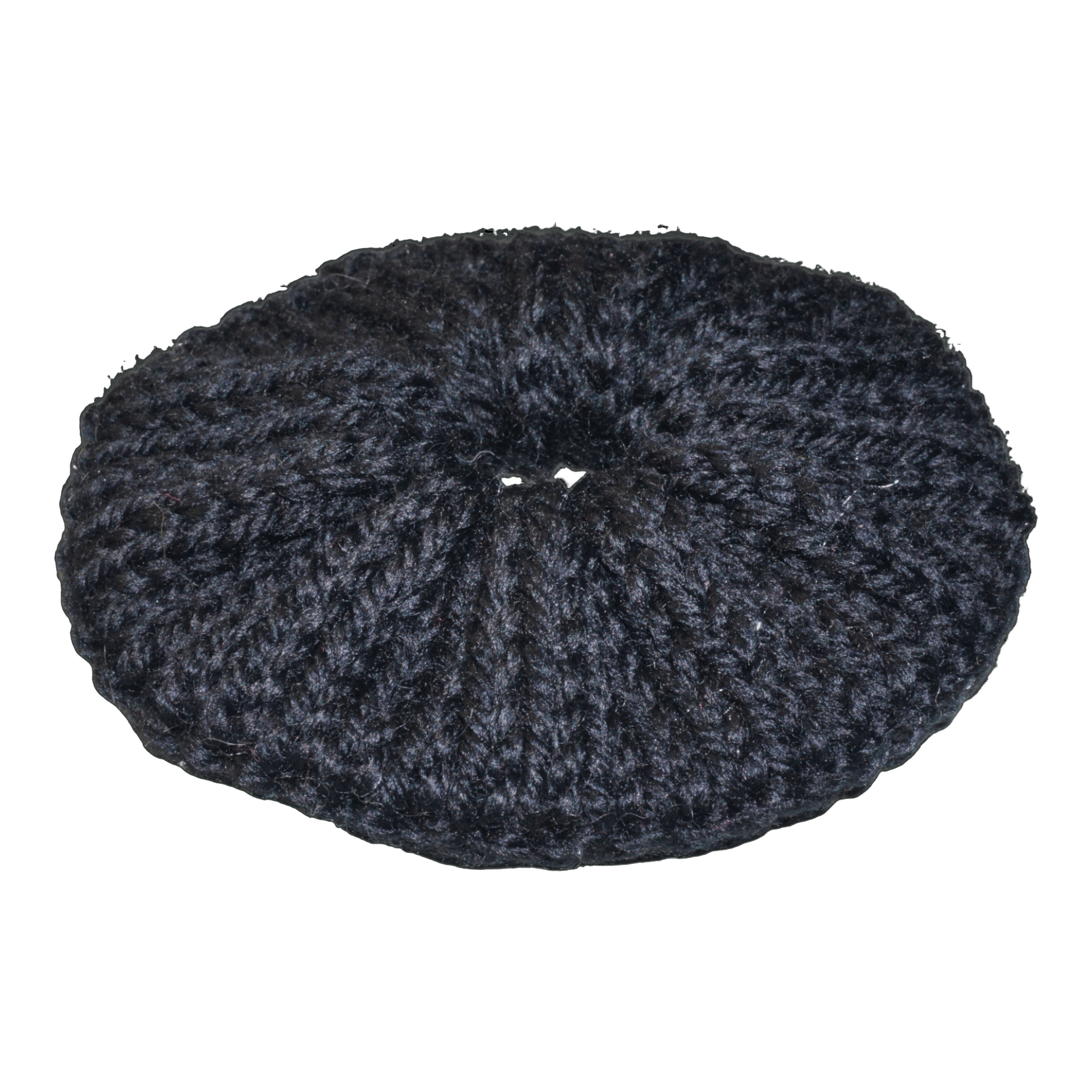 black crochet scrunchie