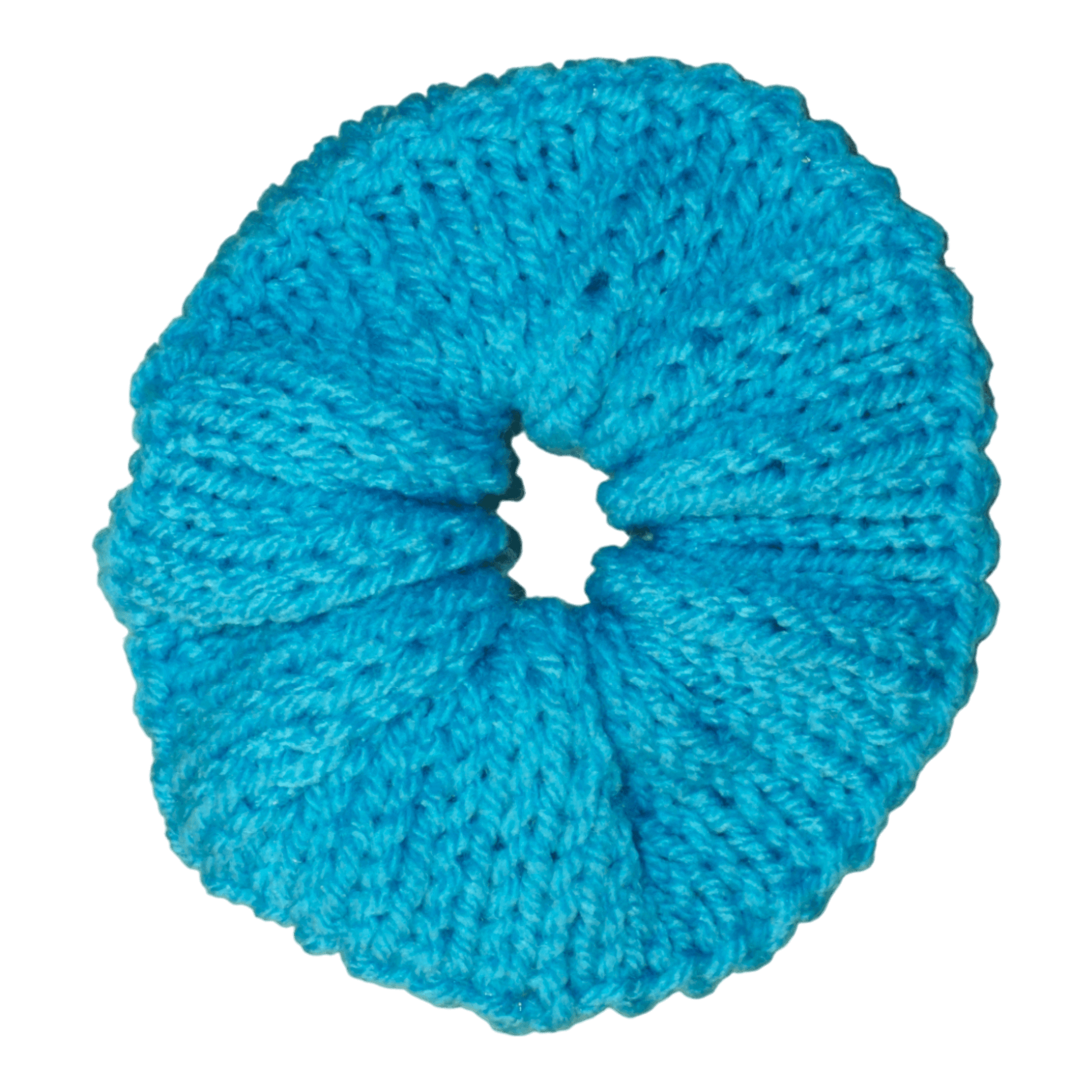 blue crochet scrunchie