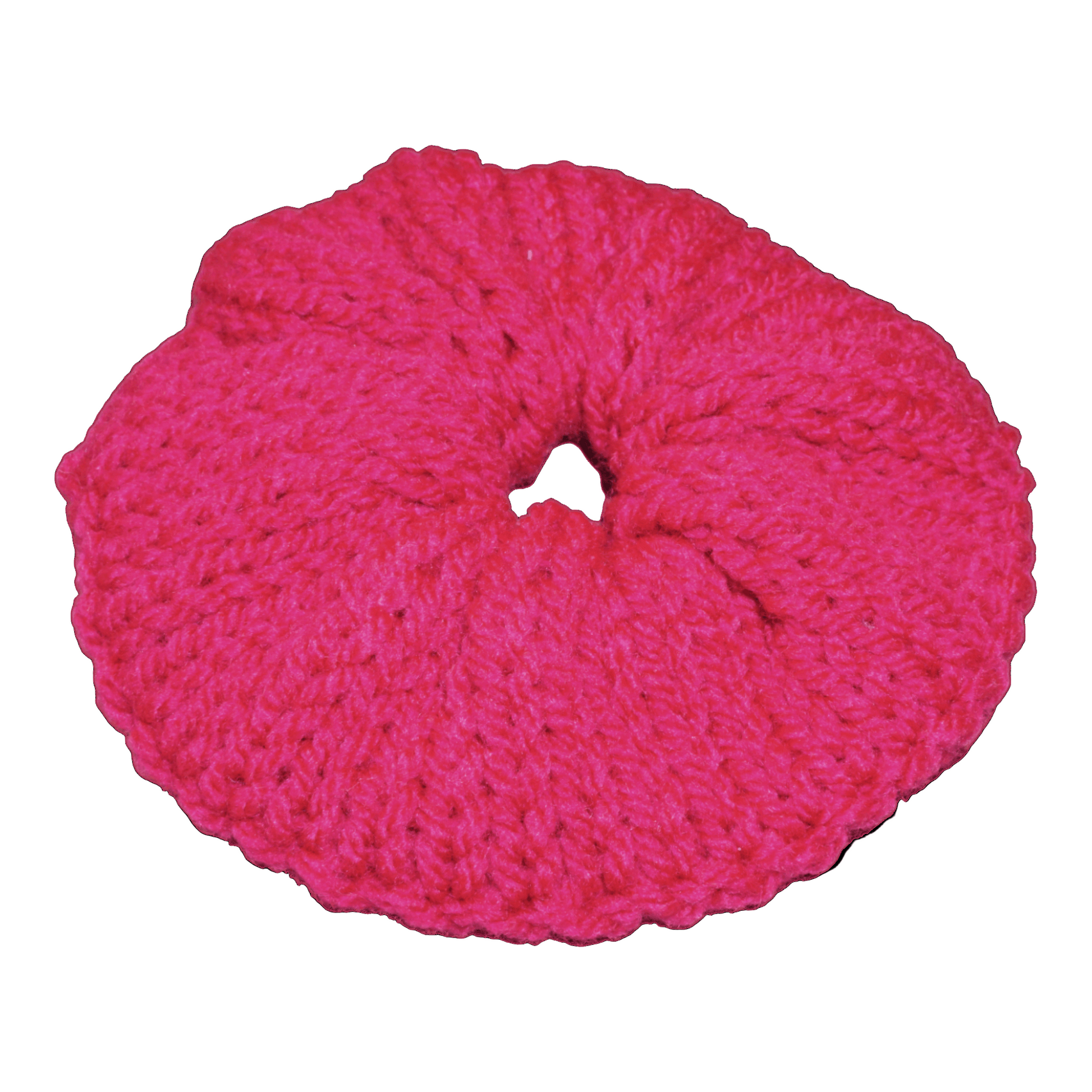 fucshia crochet scrunchie
