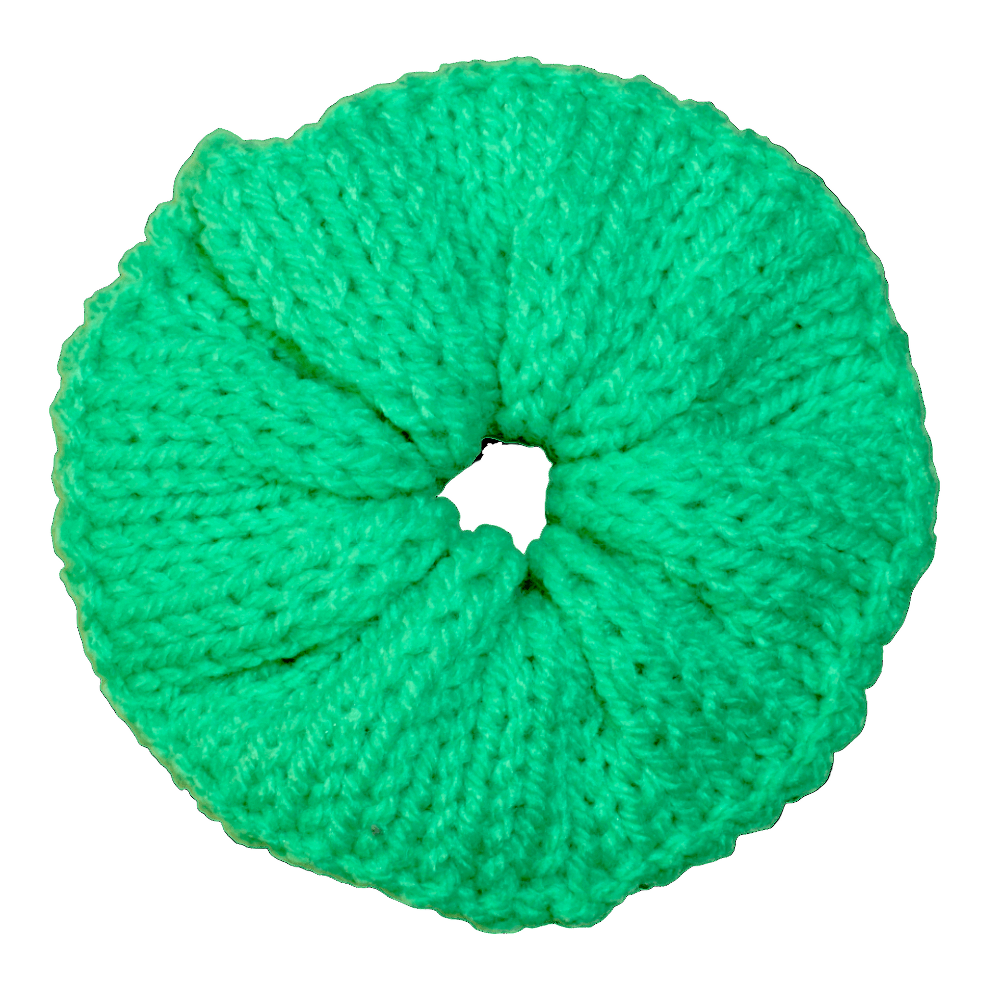 neon green crochet scrunchie