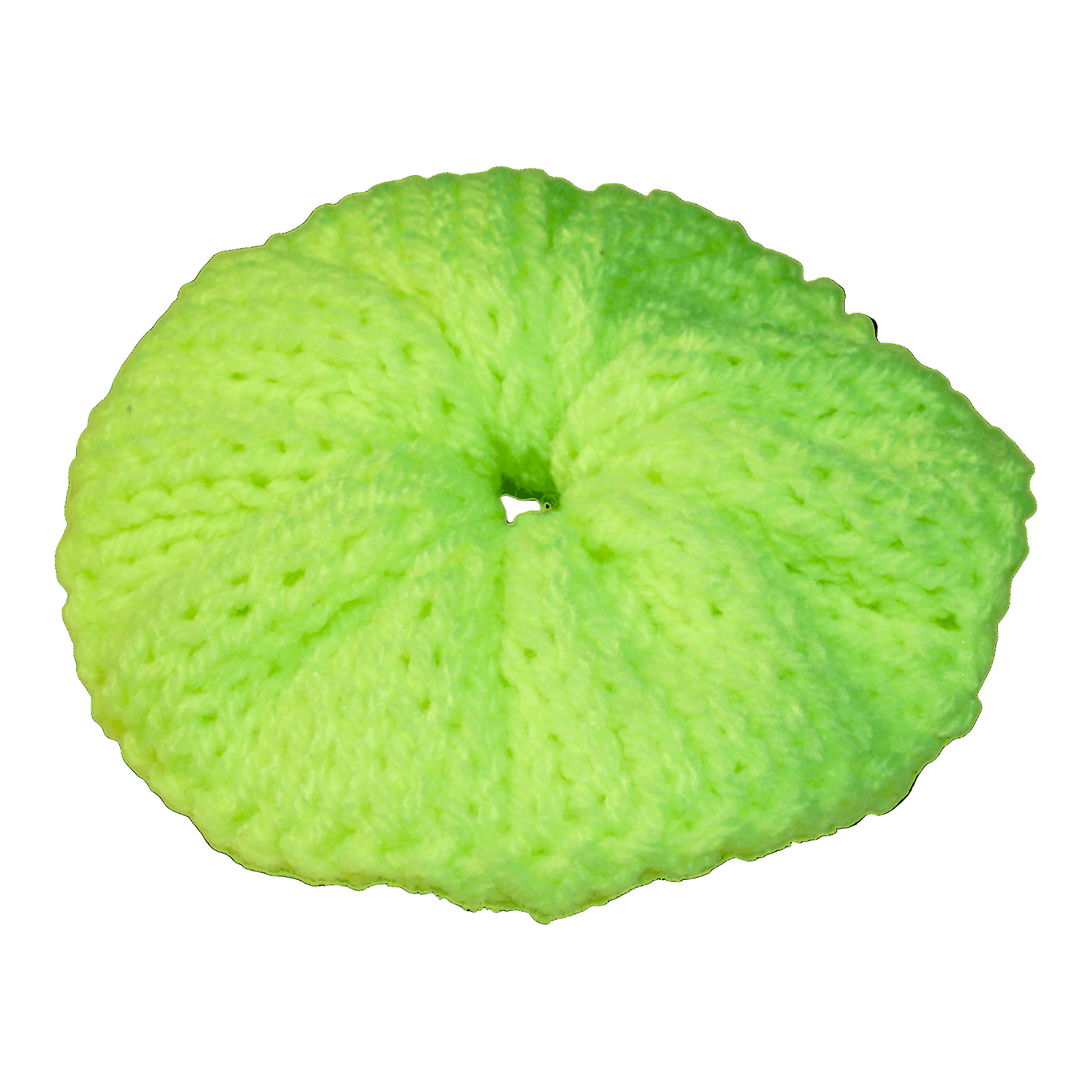neon yellow crochet scrunchie