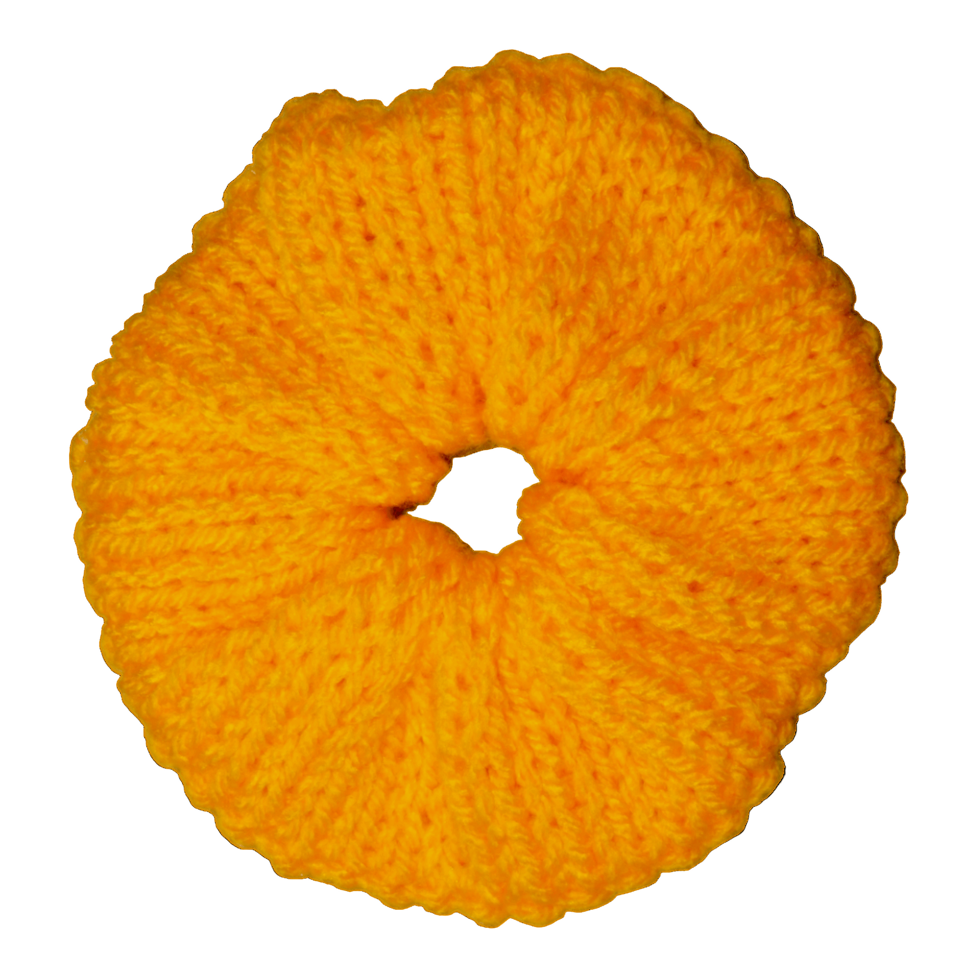 orange crochet scrunchie