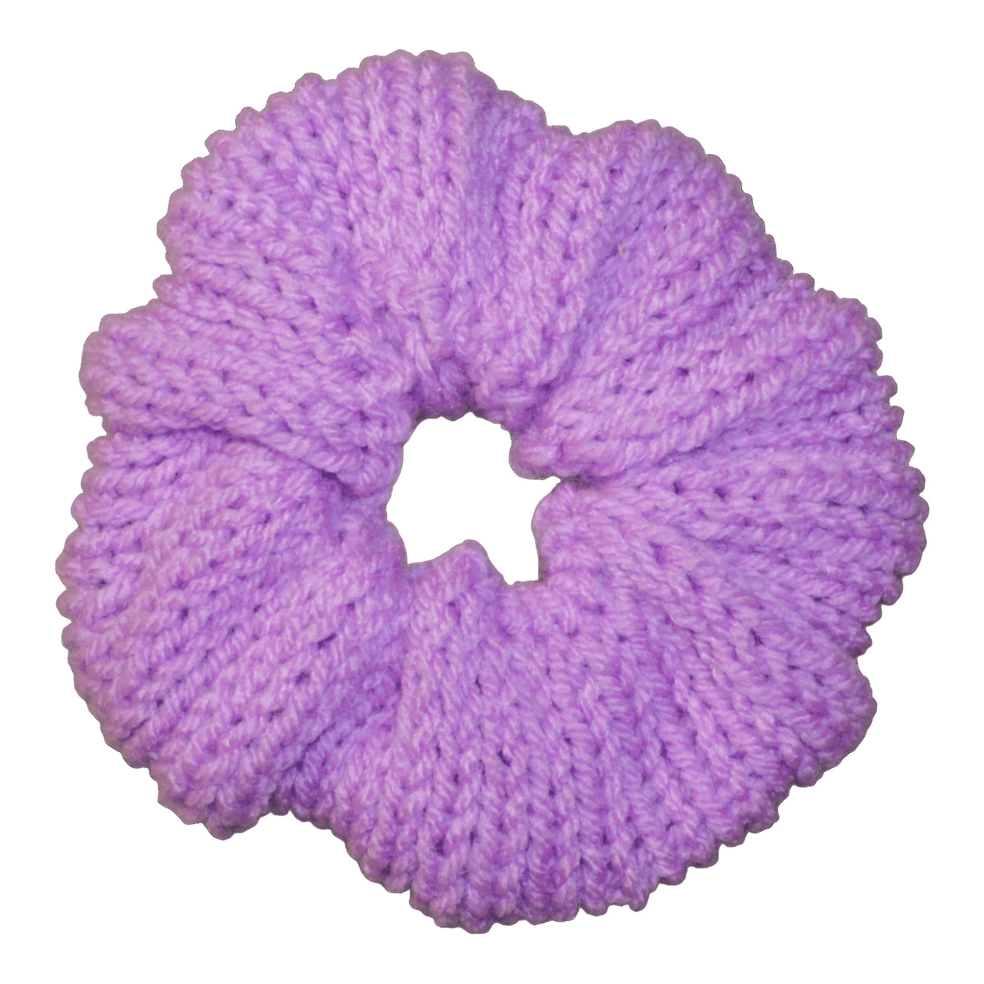 purple crochet scrunchie