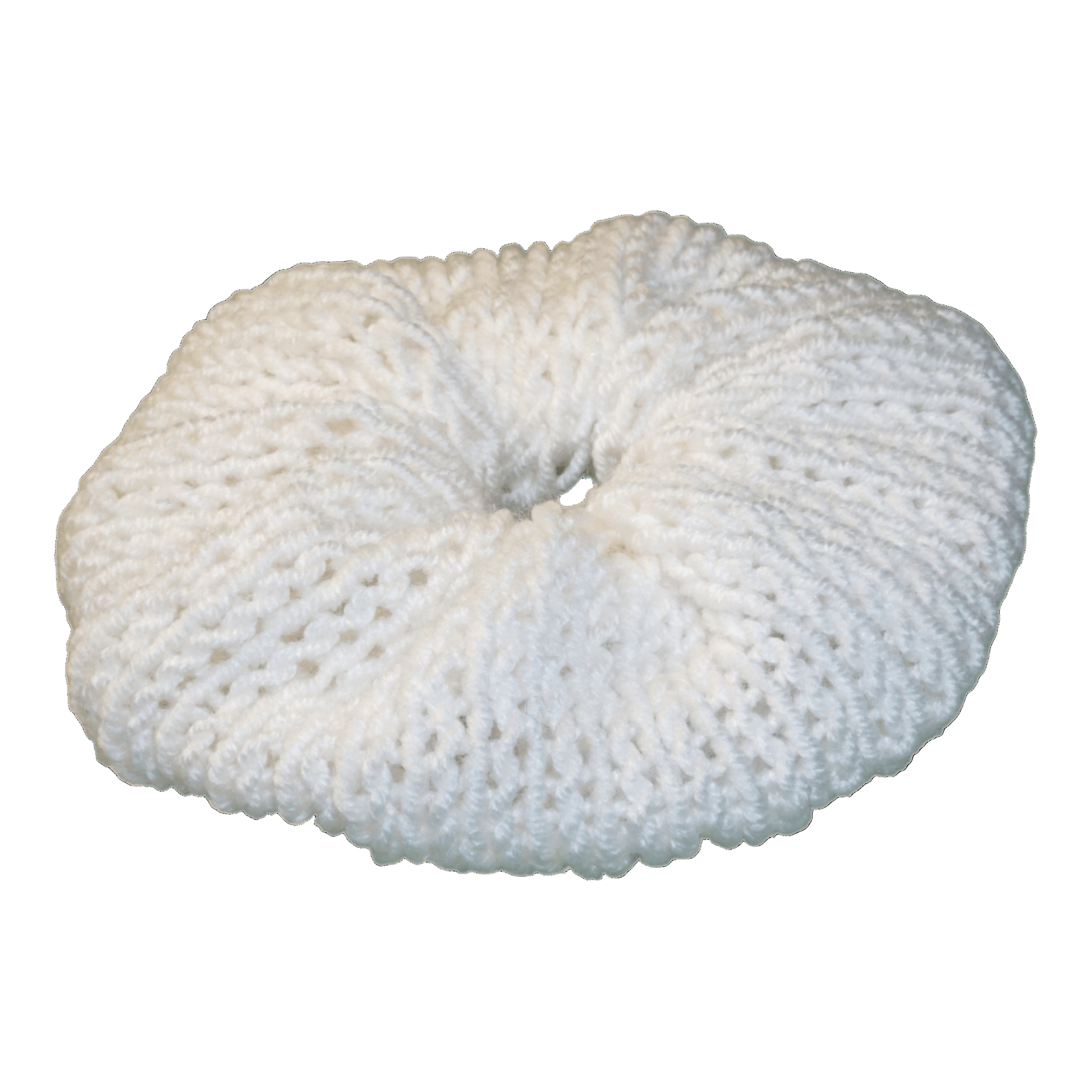 white crochet scrunchie