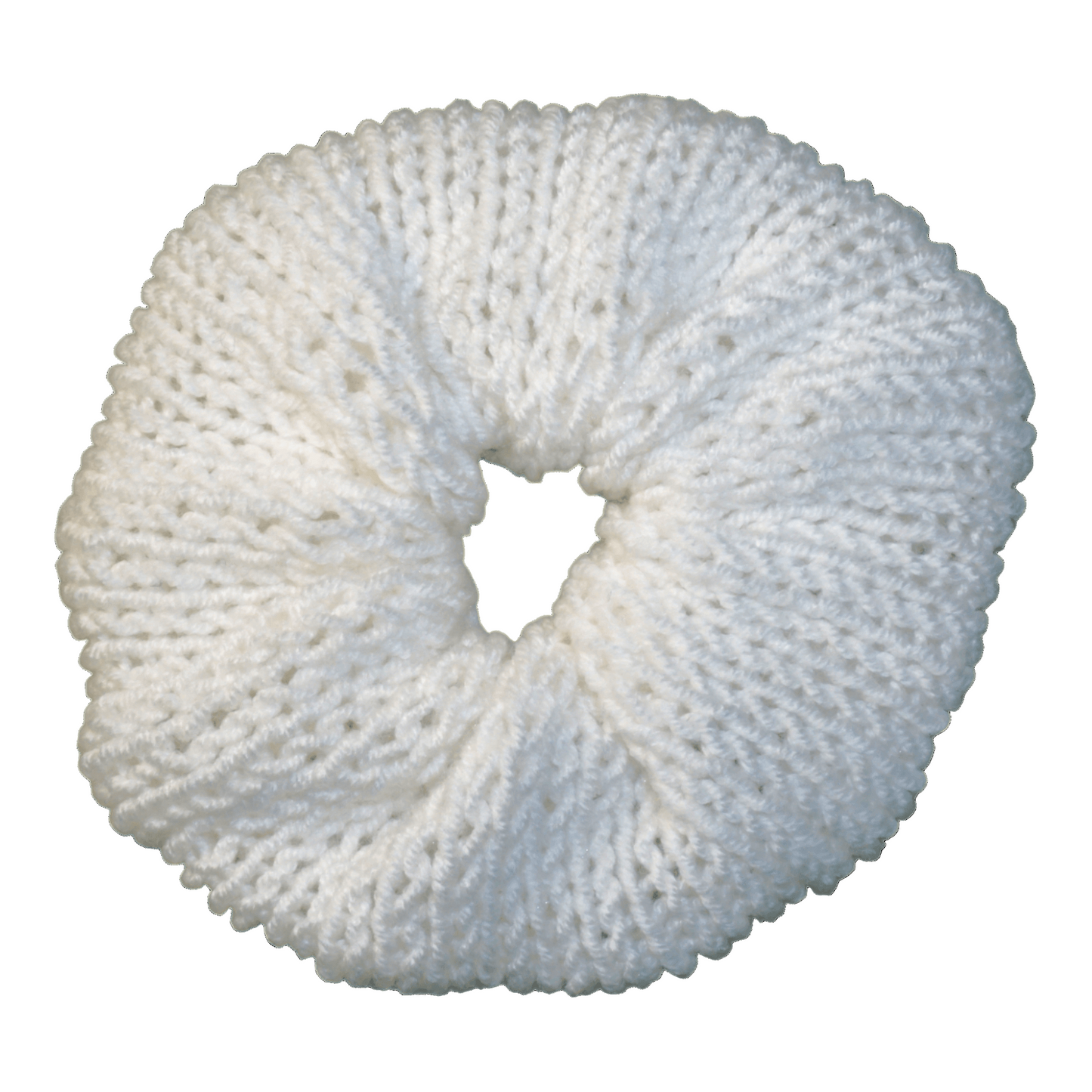 white crochet scrunchie