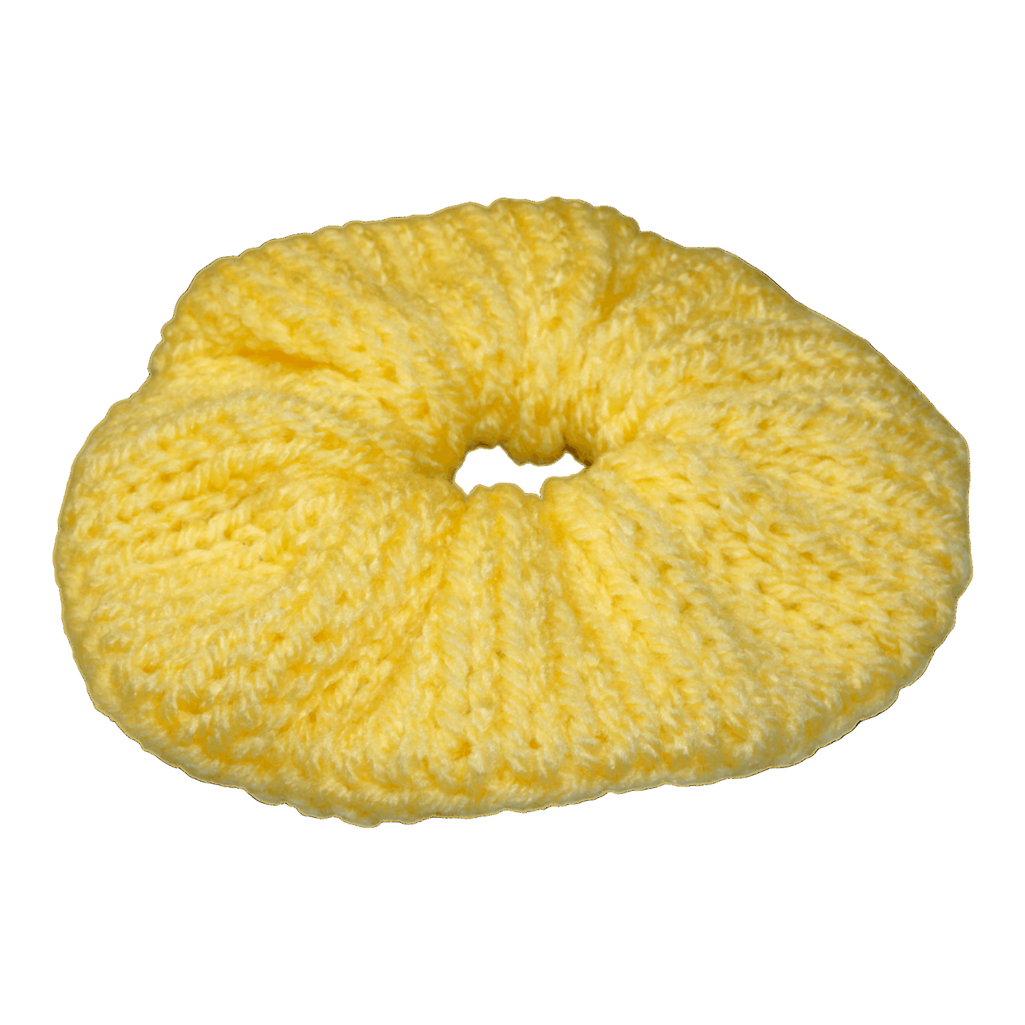 yellow crochet scrunchie