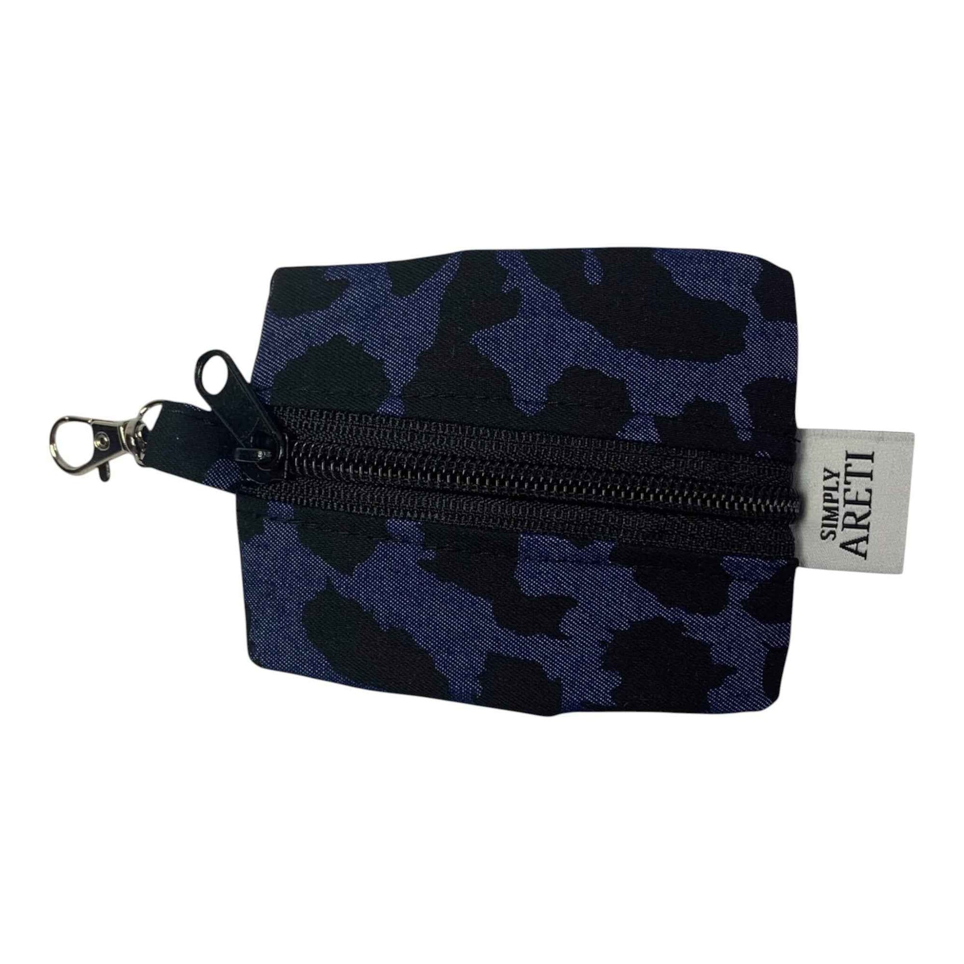Mini Leopard Denim Pouch – AirPods & Coin Case