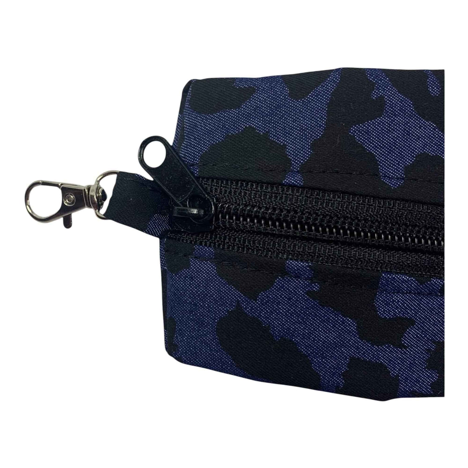 Mini Leopard Denim Pouch – AirPods & Coin Case