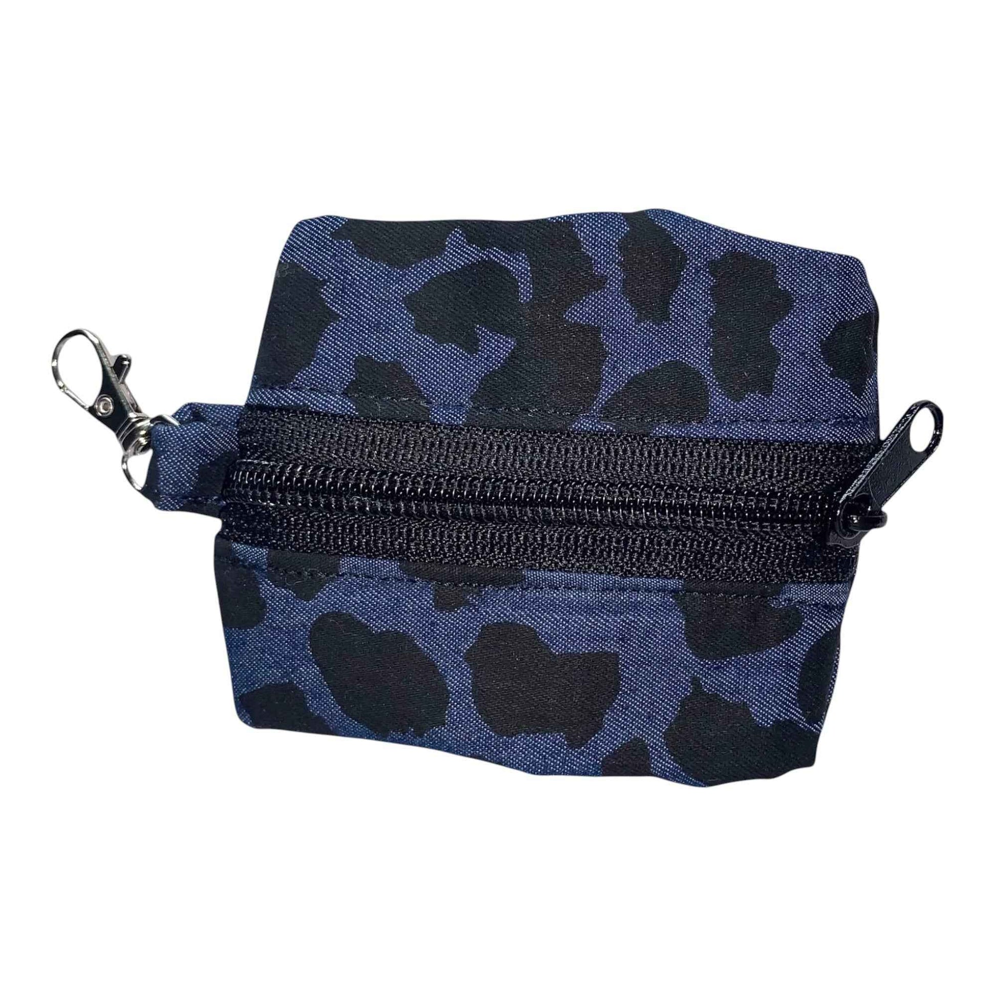 Mini Leopard Denim Pouch – AirPods & Coin Case