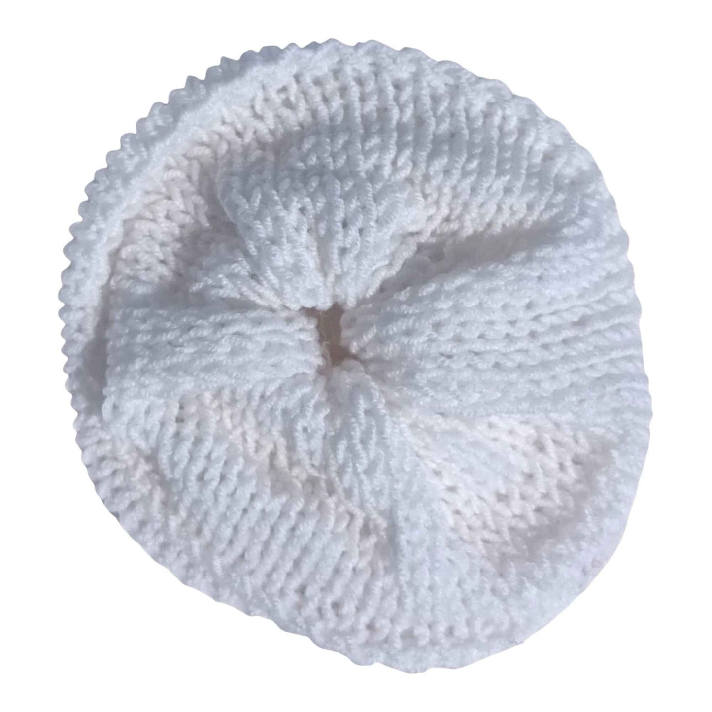 XL White Handmade Crochet Scrunchie – Soft Hypoallergenic Hair Tie