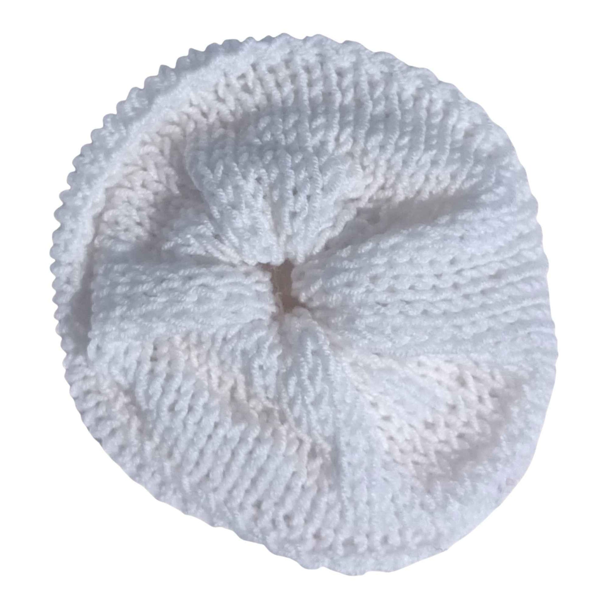 XL White Handmade Crochet Scrunchie – Soft Hypoallergenic Hair Tie