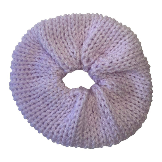 Large Lilac Handmade Crochet Scrunchie – Soft Hair Tie