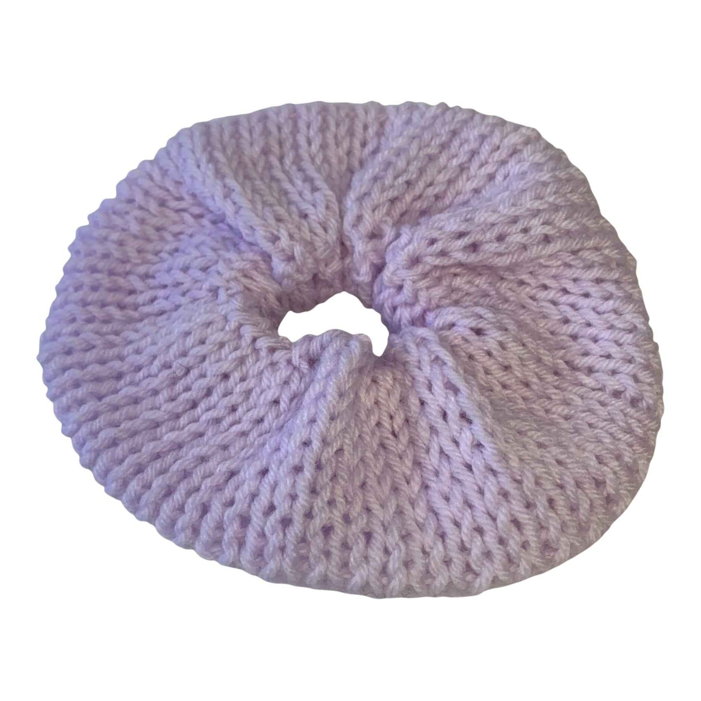 Large Lilac Handmade Crochet Scrunchie – Soft Hair Tie