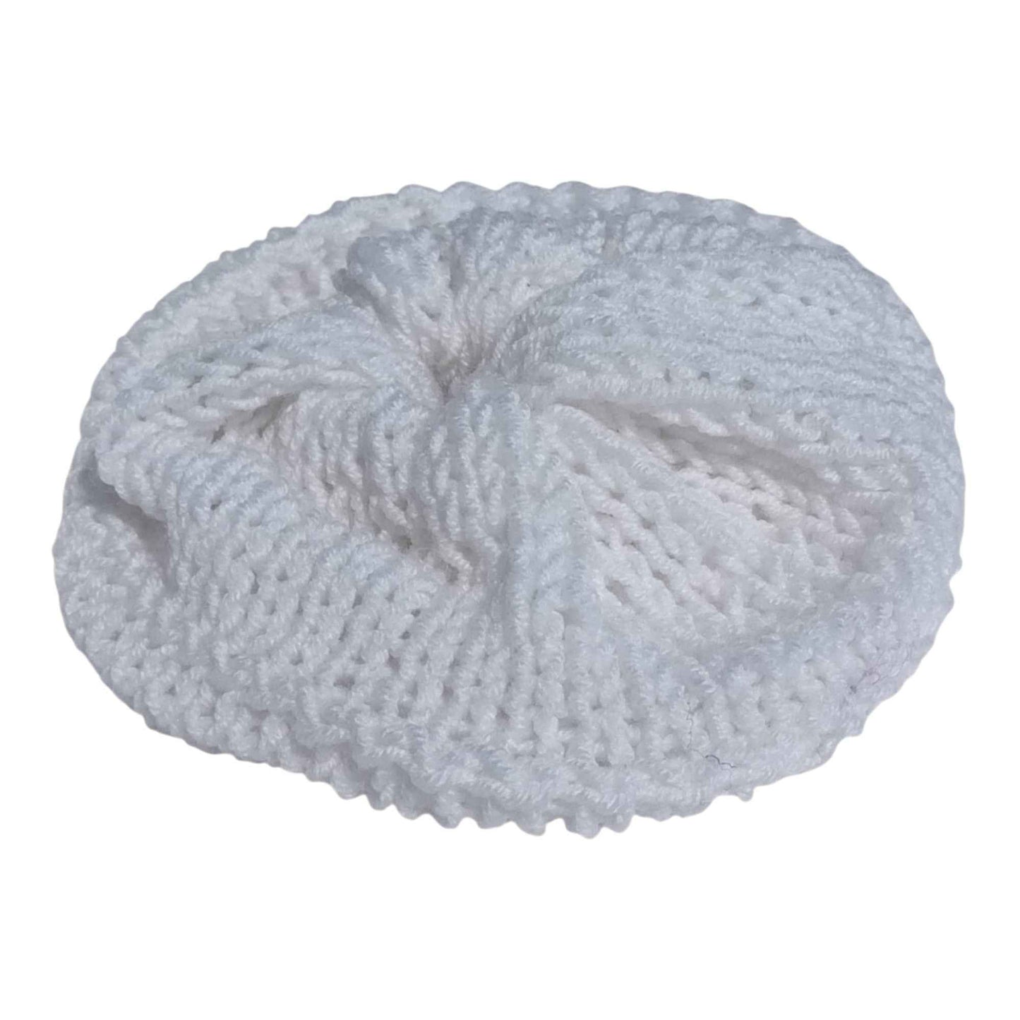 XL White Handmade Crochet Scrunchie – Soft Hypoallergenic Hair Tie