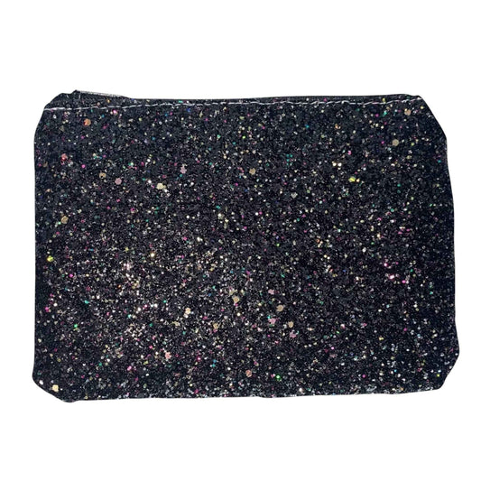 Black Glitter Faux Leather Clutch – Glam Handmade Evening Bag