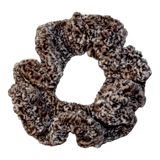 animal print leopard fluffy crochet scrunchie