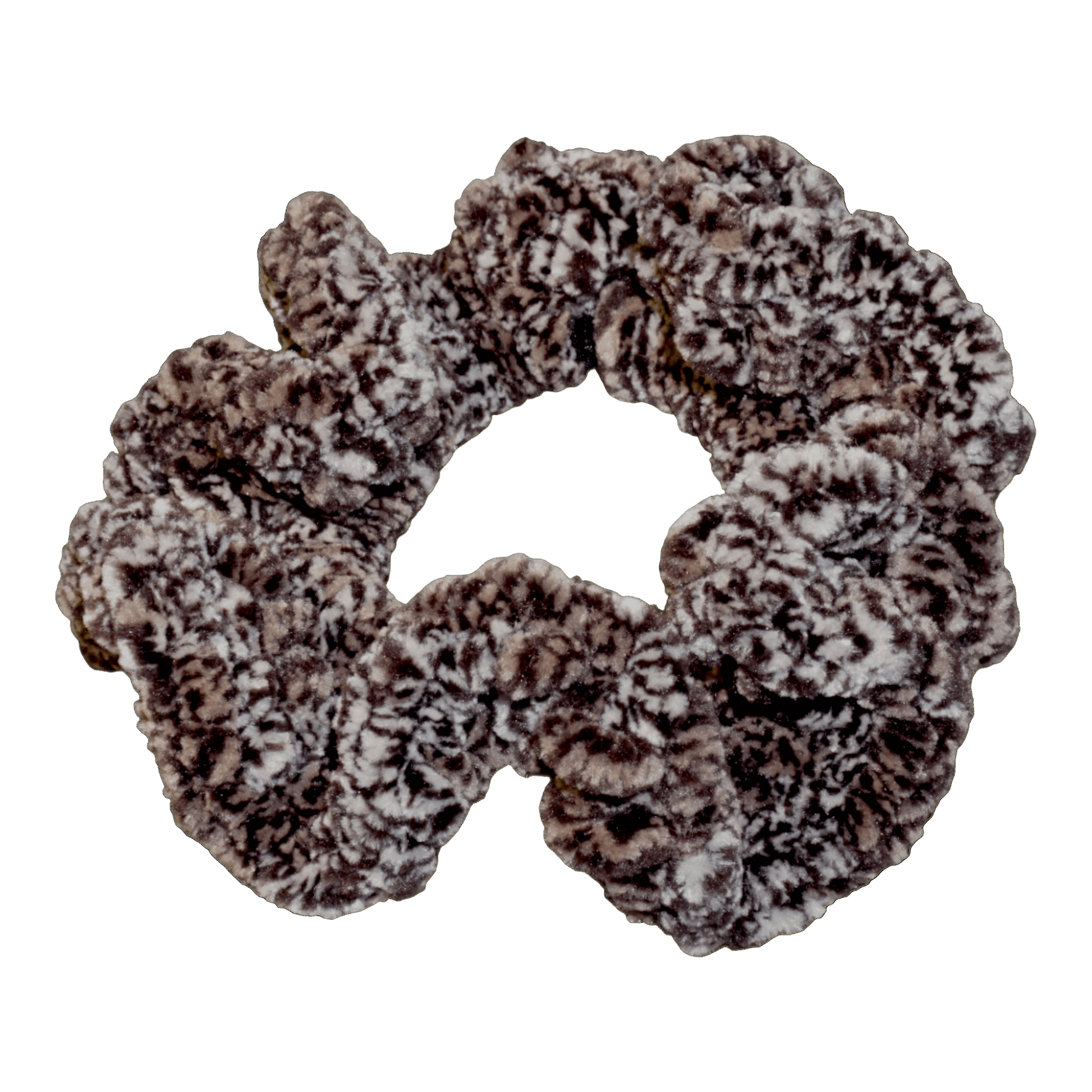 animal print leopard fluffy crochet scrunchie
