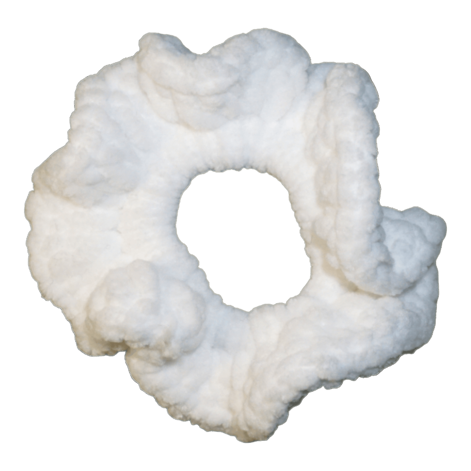 white fluffy crochet scrunchie