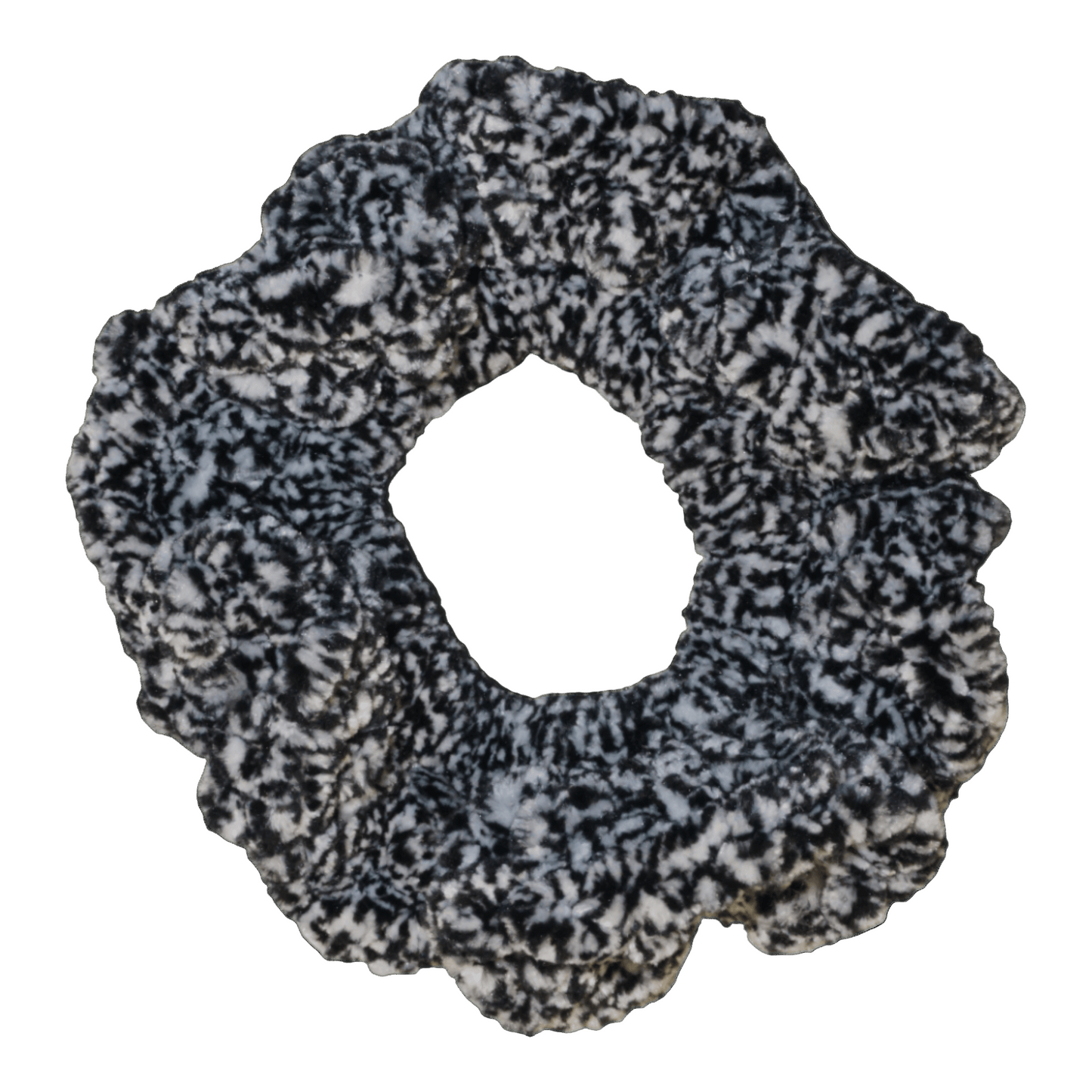 animal print zebra fluffy crochet scrunchie