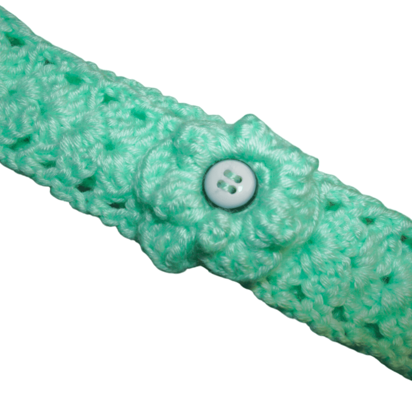 Light Green Crochet Baby Headband – 16 cm - Handmade