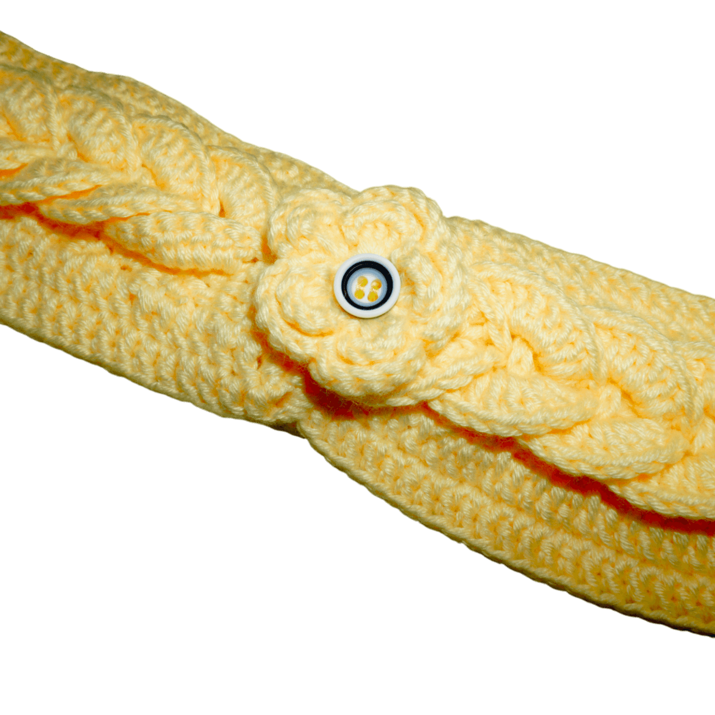Yellow Crochet Headband – 26 cm - Handmade