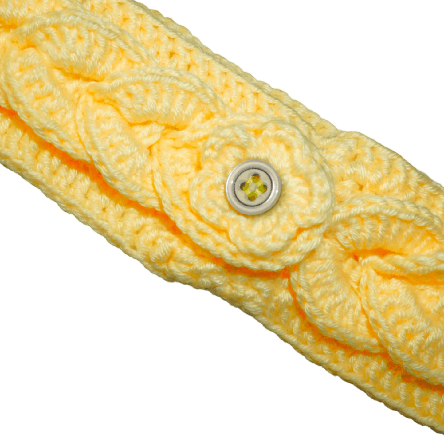 Yellow Crochet Headband – 22 cm - Handmade