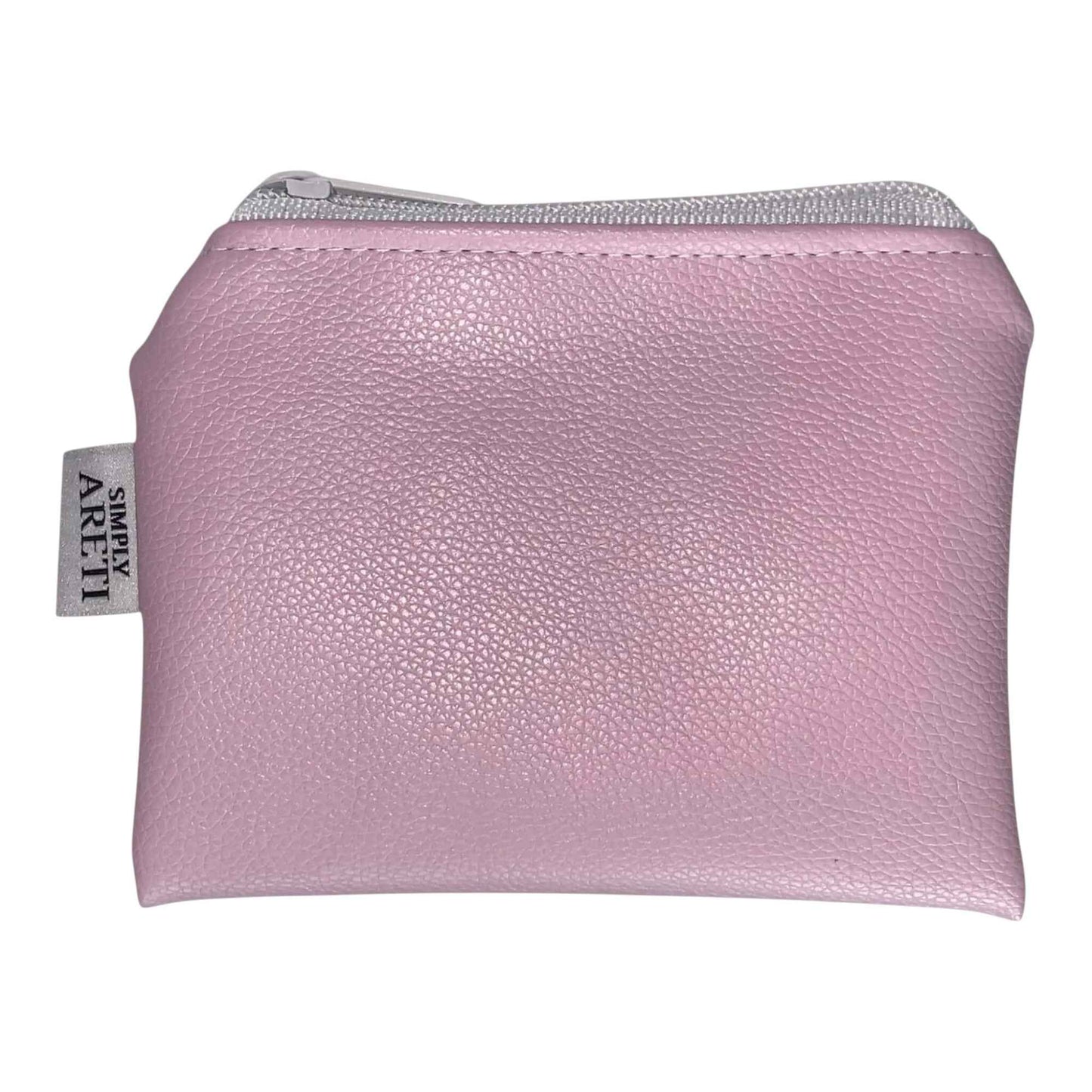 Soft Pink Vegan Leather Mini Pouch – Handmade Everyday Wallet