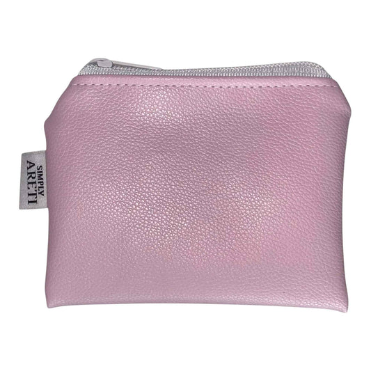 Soft Pink Vegan Leather Mini Pouch – Handmade Everyday Wallet