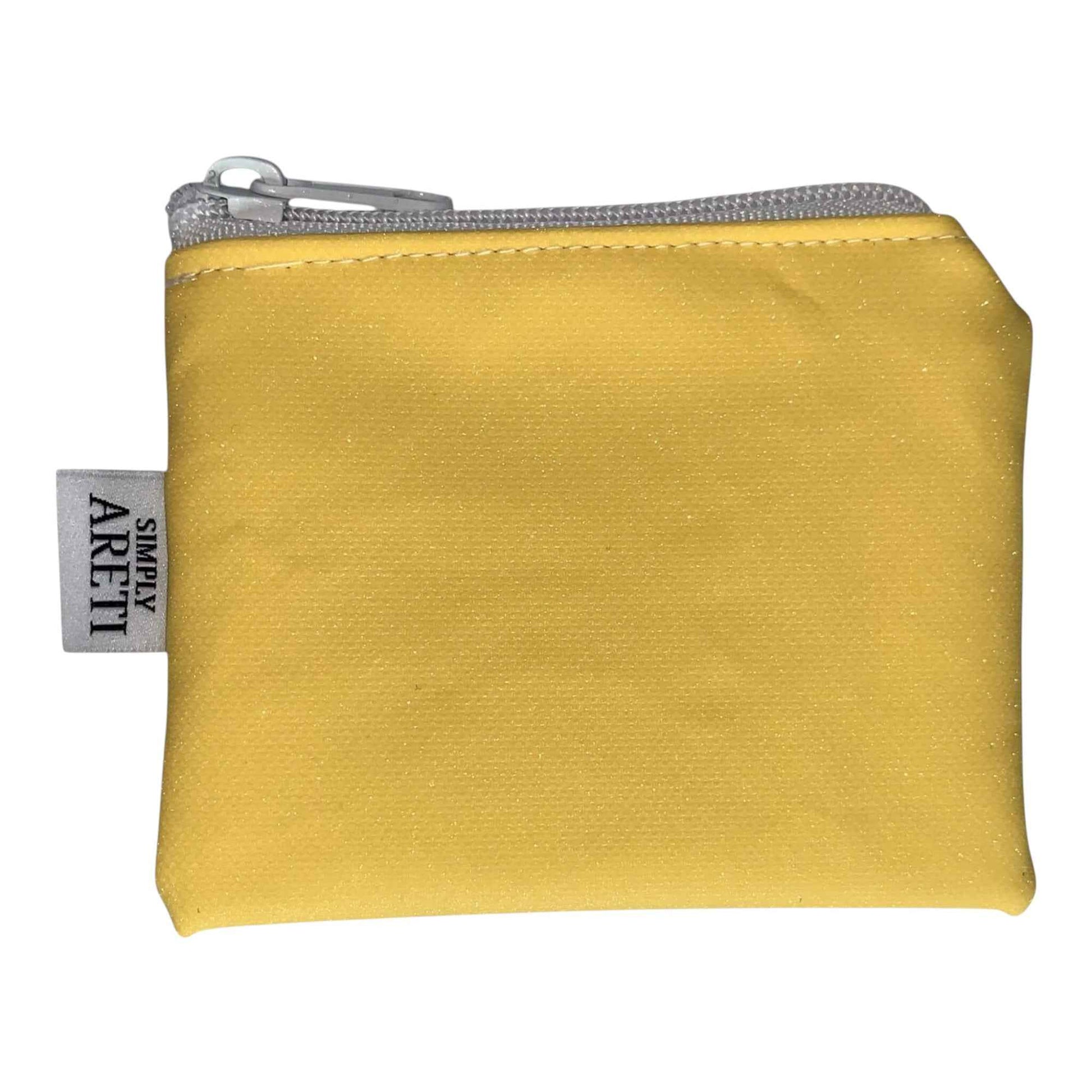 Yellow Glitter Mini Pouch – Handmade Sparkly Organizer