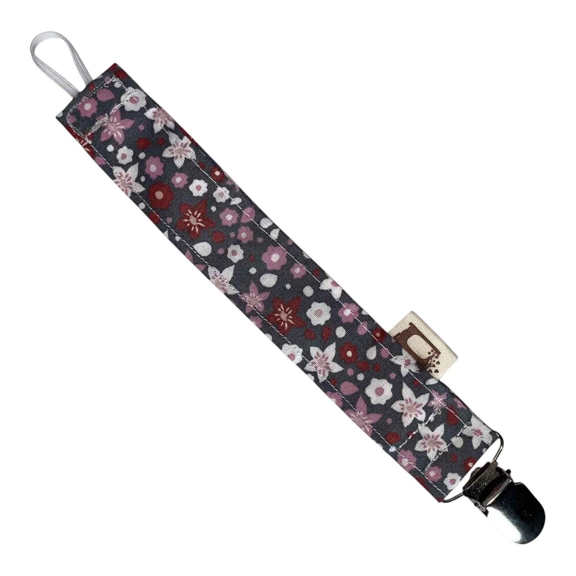 Dusty Garden Pacifier Clip – Floral Denim