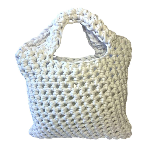 White Crochet Handbag | Minimal Handmade Bag